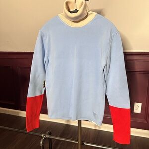 WALES BONNER Goto color block technical knit roll neck sweater w tags